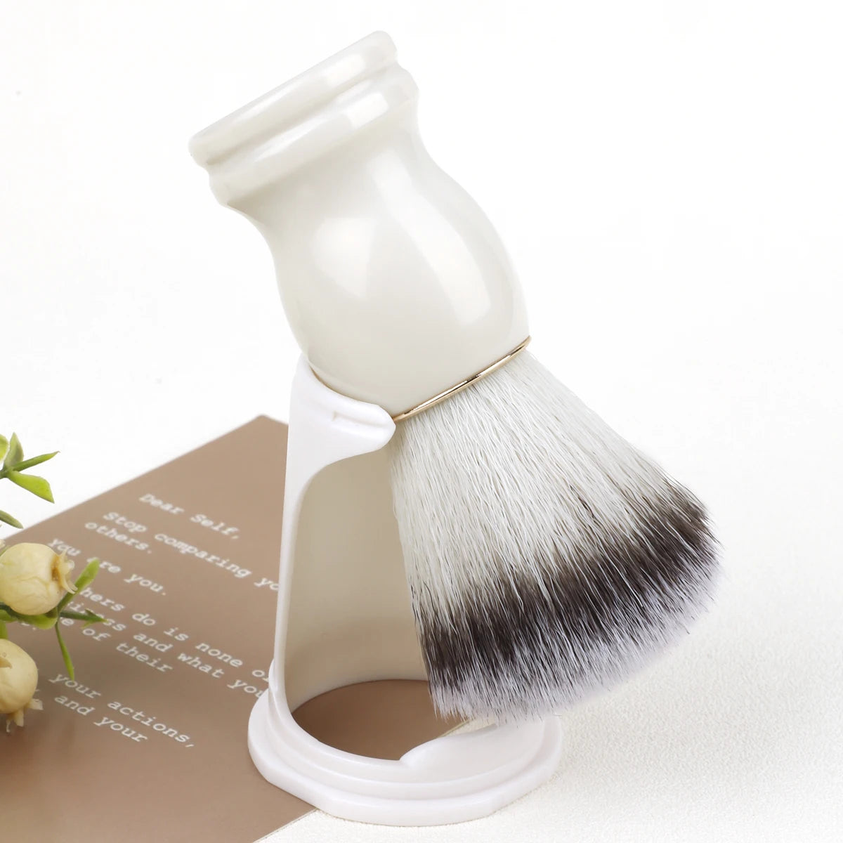 Shaving Brush with Wooden Handle, Dense Bristle Lather Brush