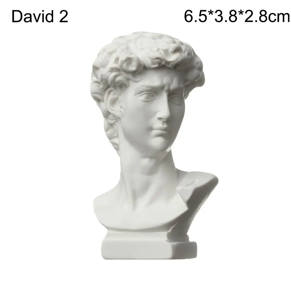 Mini Greek Bust Statue, Plaster Style Resin Figurine
