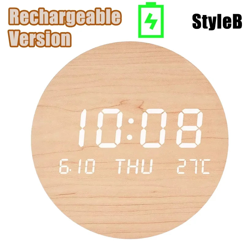 LED Digital Wall Clock with Date and Temperature