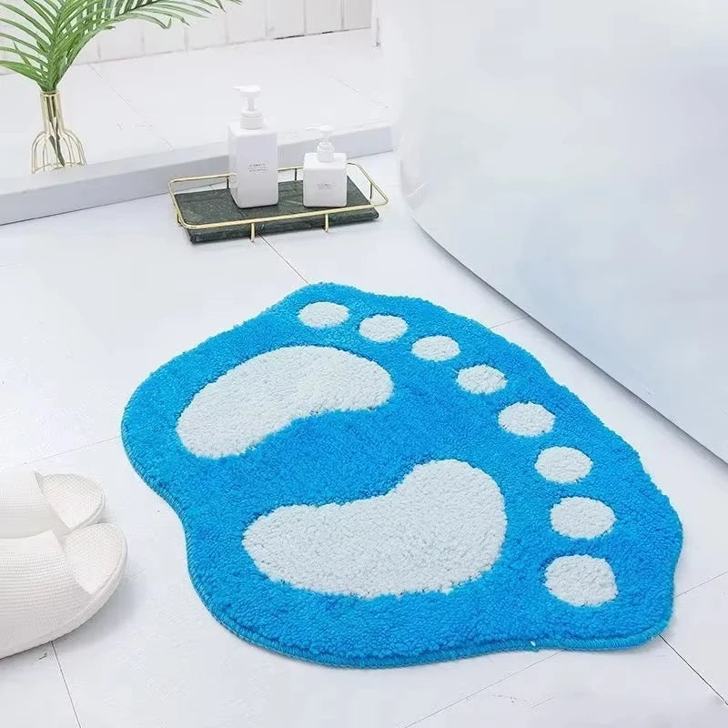 Big Feet Bath Mat, Non-Slip Microfiber Bathroom Rug, 40 x 60 cm
