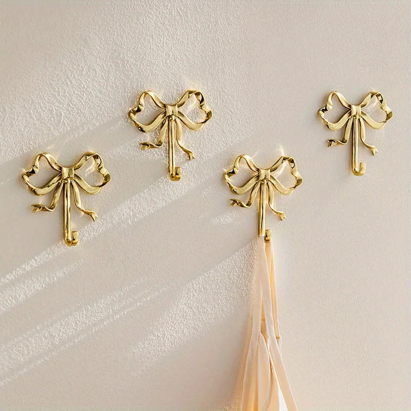 Gold Bow Wall Hook, Decorative Coat Hanger
