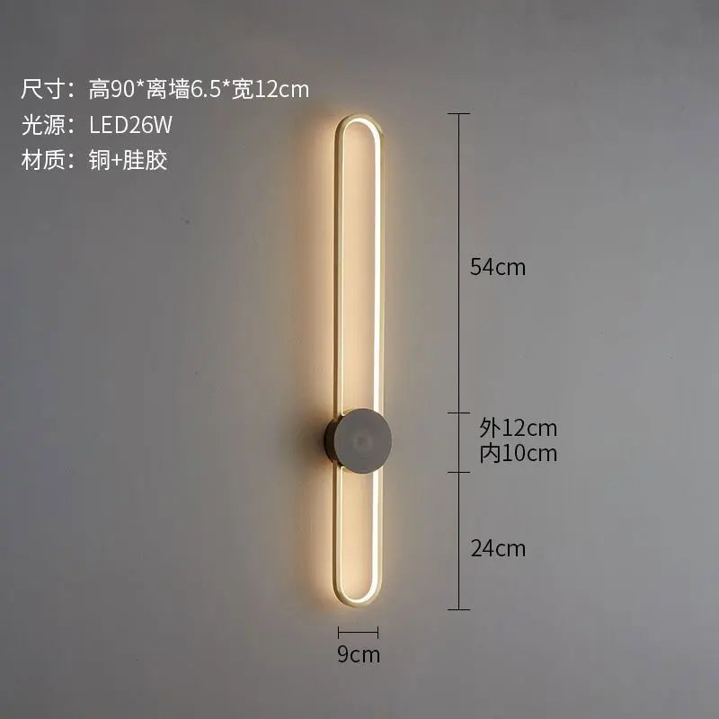 Nordic LED Strip Wall Lamp, Minimalist Up and Down Wall Light