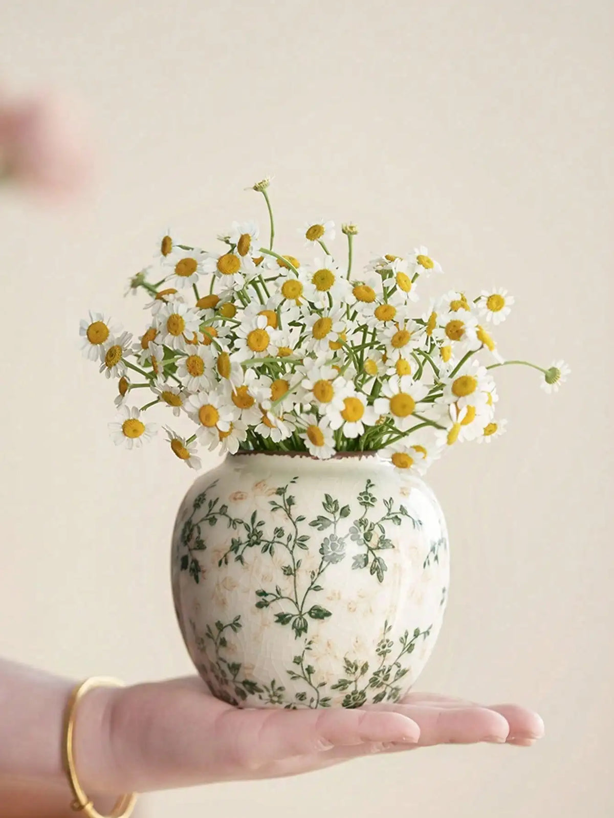 Ice Crackle Ceramic Bud Vase, Handmade Small Flower Vase