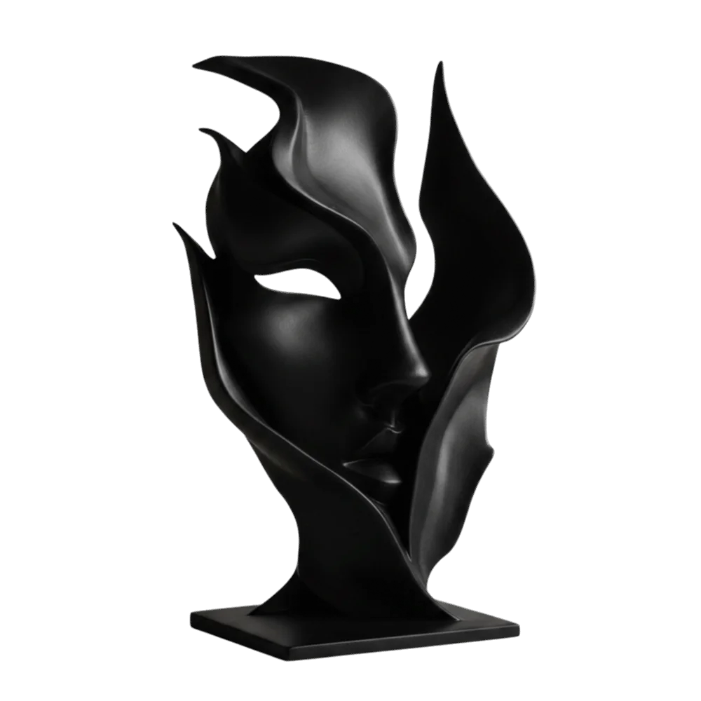 Abstract Half Face Sculpture, 3D Printed Modern Face Statue