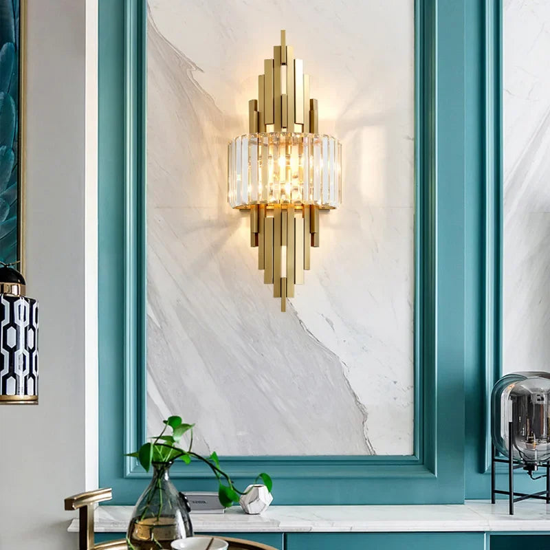 Nordic Crystal Wall Sconce, Up and Down Light for Hallway, E14