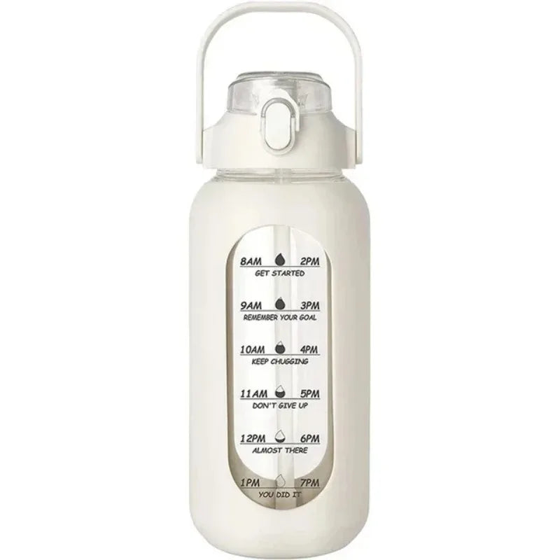 1L Glass Water Bottle with Straw and Sleeve