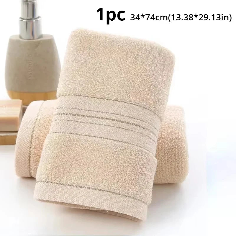 Thick Bath Towel, Soft Cotton Blend Terry, Quick Drying