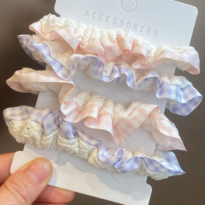 Satin Scrunchie Set, 4 Small Elastic Hair Ties
