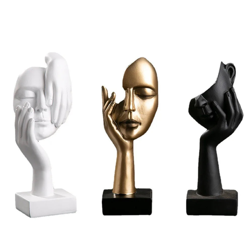 Abstract Thinker Resin Statue, Modern Figure Sculpture Shelf Decor