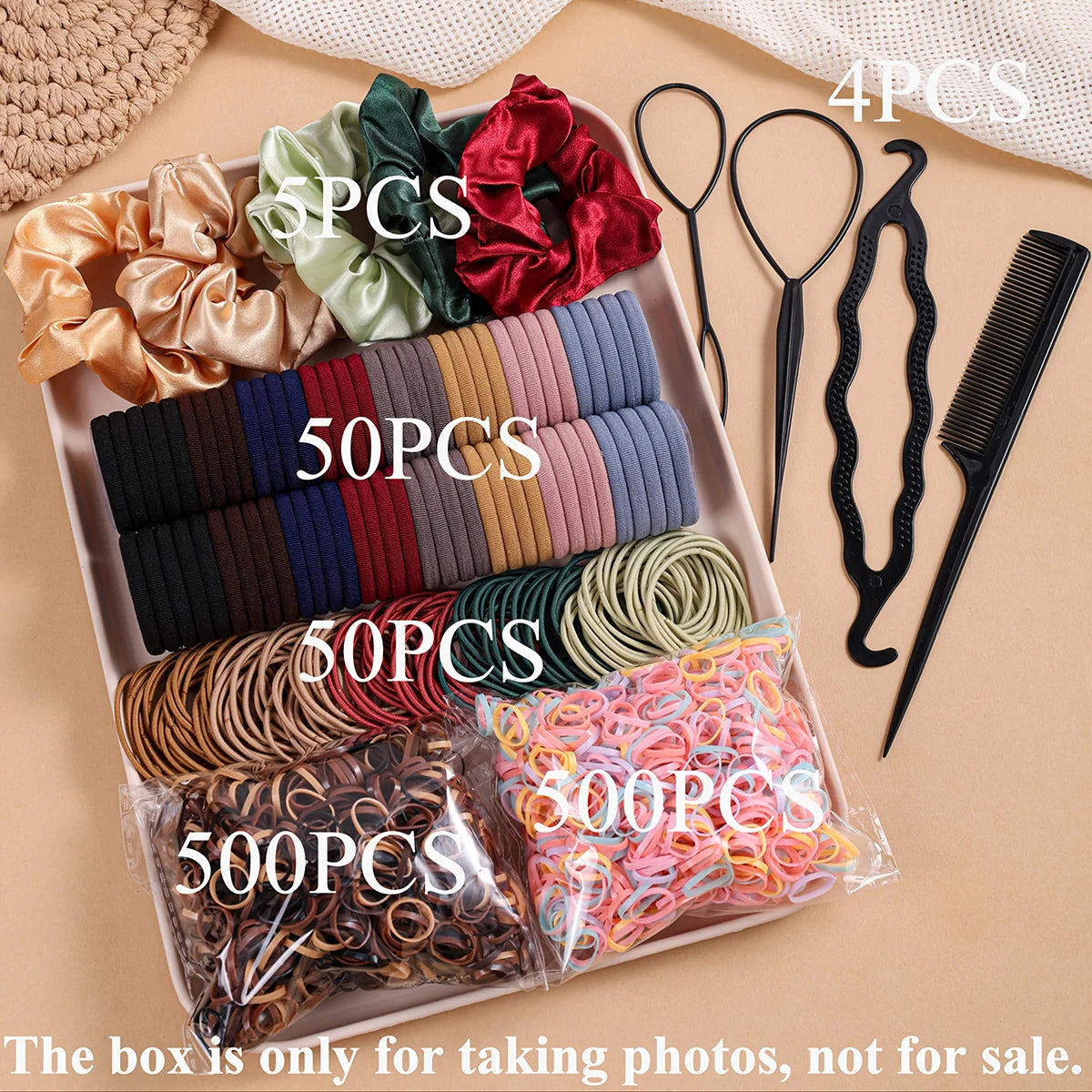 Hair Accessories Set, 1109 Pieces with Scrunchies and Hair Ties