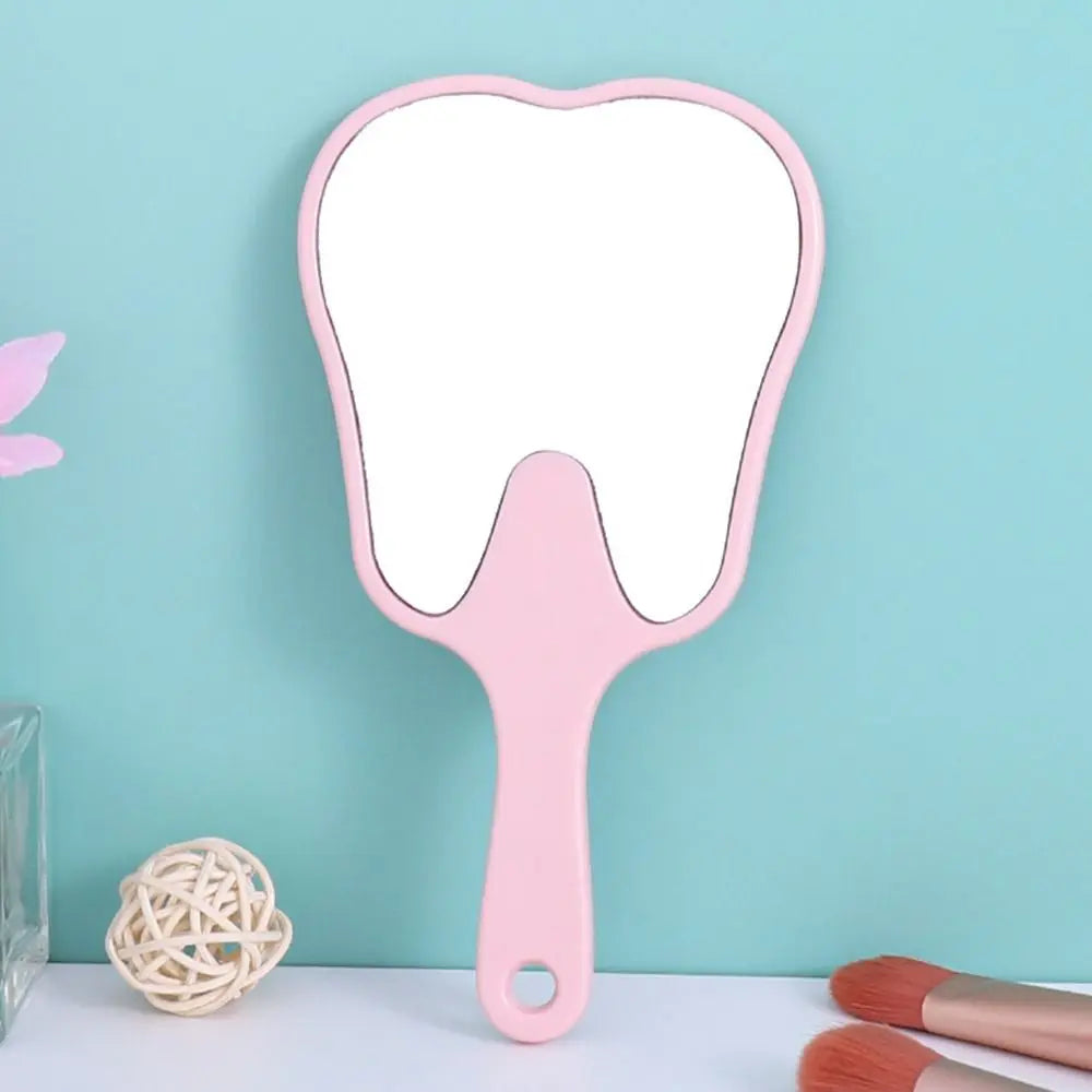 Tooth Shaped Handheld Mirror, Cute Novelty Makeup Mirror
