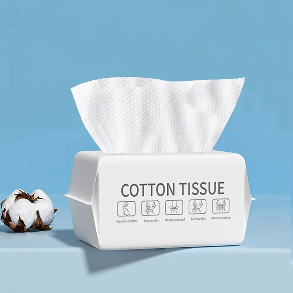 Disposable Cotton Face Towels, 30 to 100 Pack