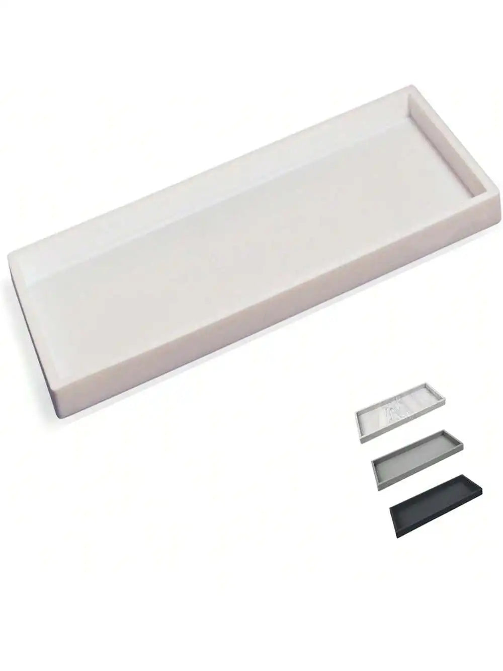 Silicone Vanity Tray, Soft Bathroom and Dresser Organizer Tray