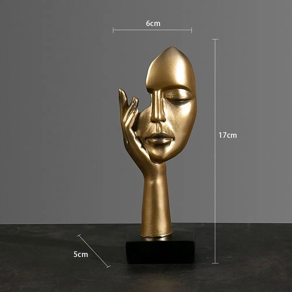 Abstract Thinker Resin Statue, Modern Figure Sculpture Shelf Decor