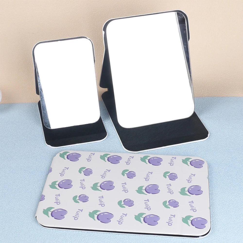 Foldable PU Leather Desktop Makeup Mirror