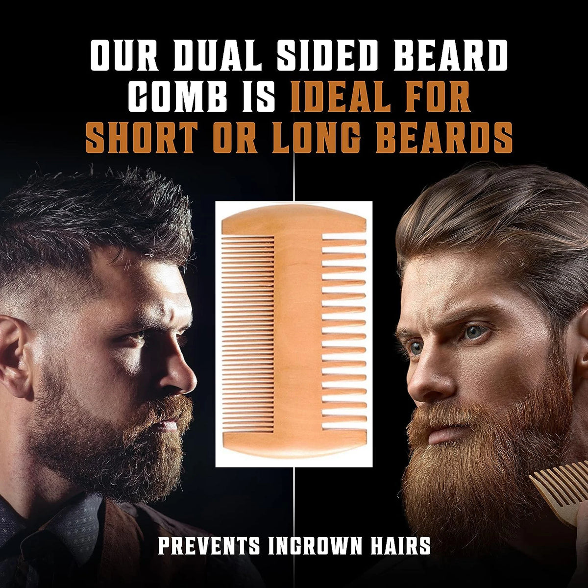 Men's Boar Bristle Beard Brush, Comb and Scissors Set