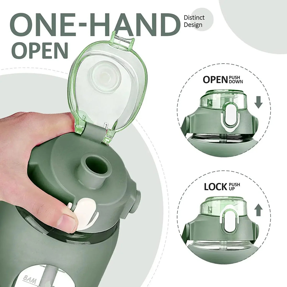 1L Glass Water Bottle with Straw and Sleeve