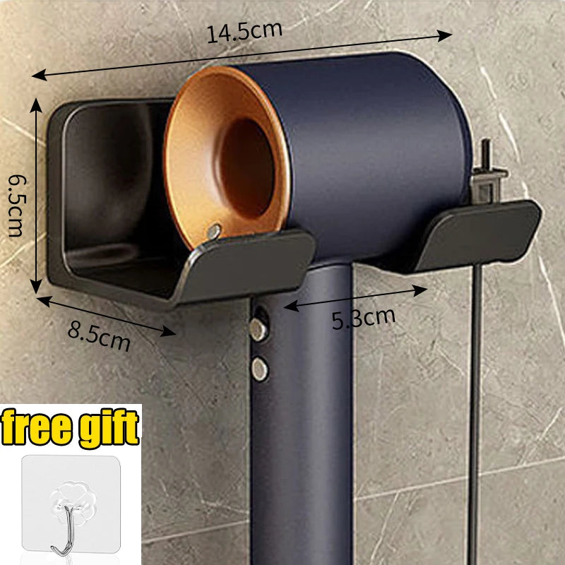 Hair Dryer Holder, Wall Mounted Bathroom Styling Tool Rack