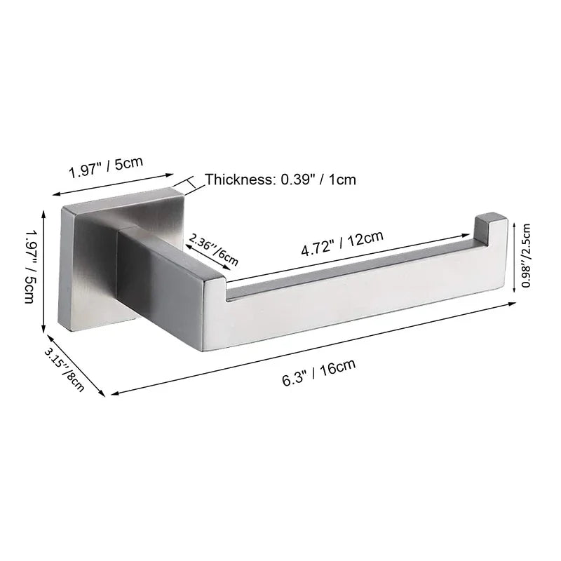 Matte Black Stainless Steel Toilet Paper Holder