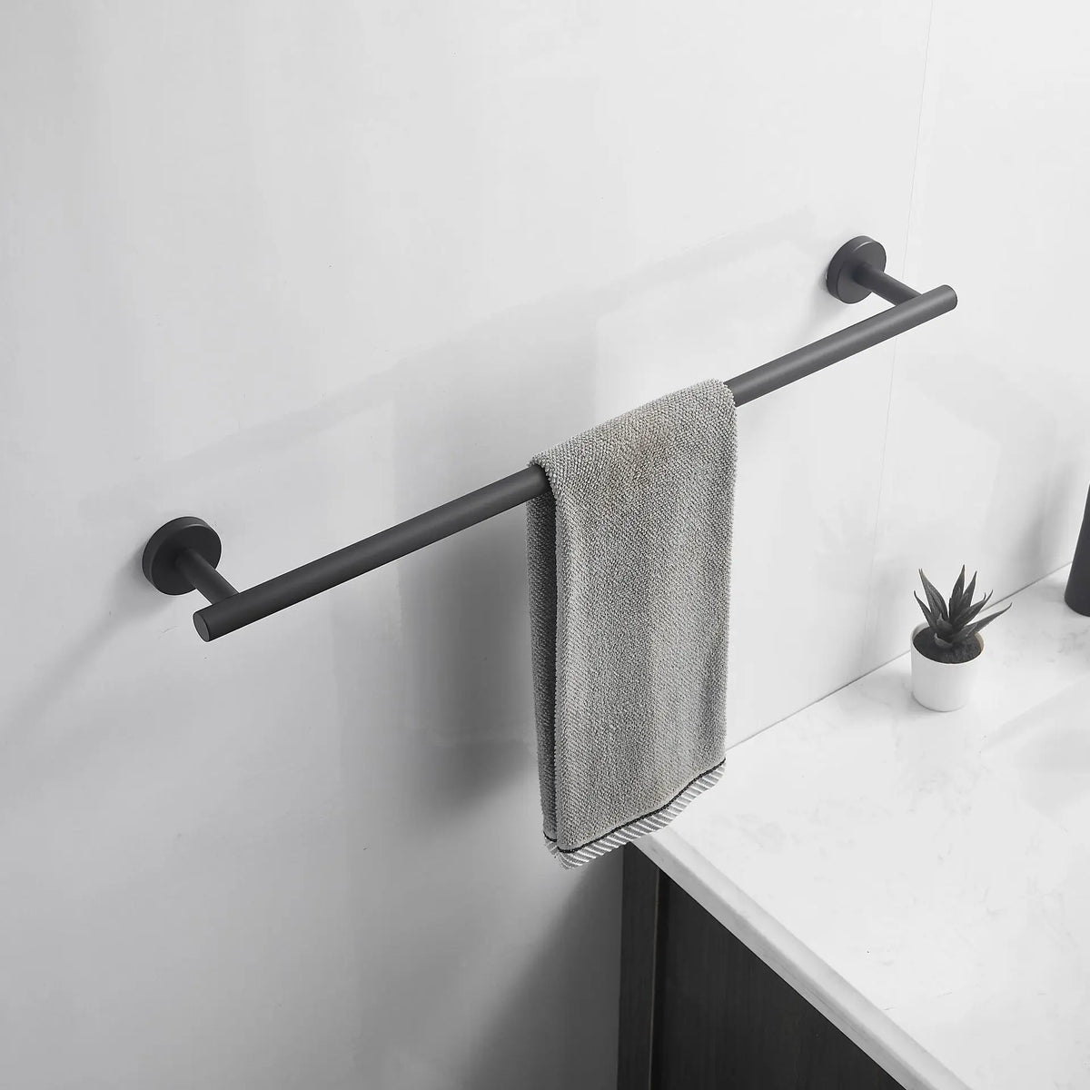 Wall Mounted Towel Bar, Stainless Steel Bathroom Rack, Gold or Black