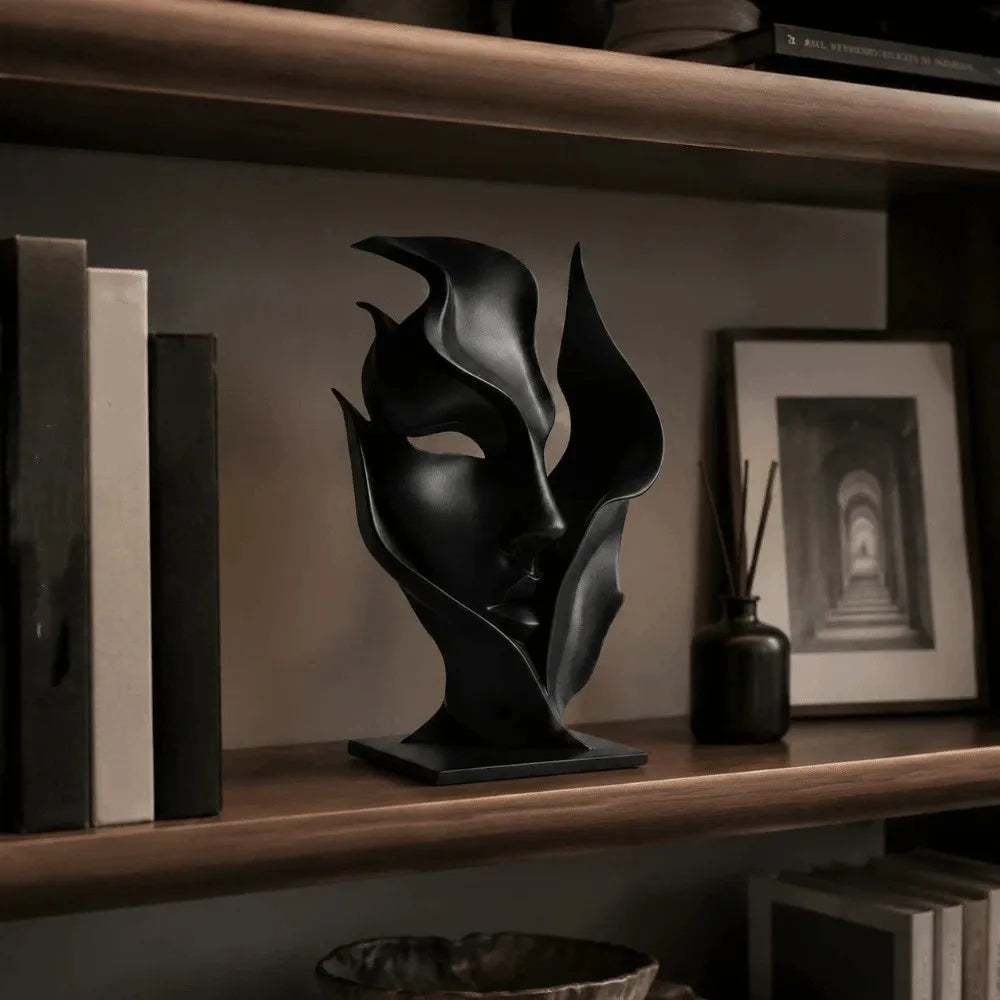 Abstract Half Face Sculpture, 3D Printed Modern Face Statue