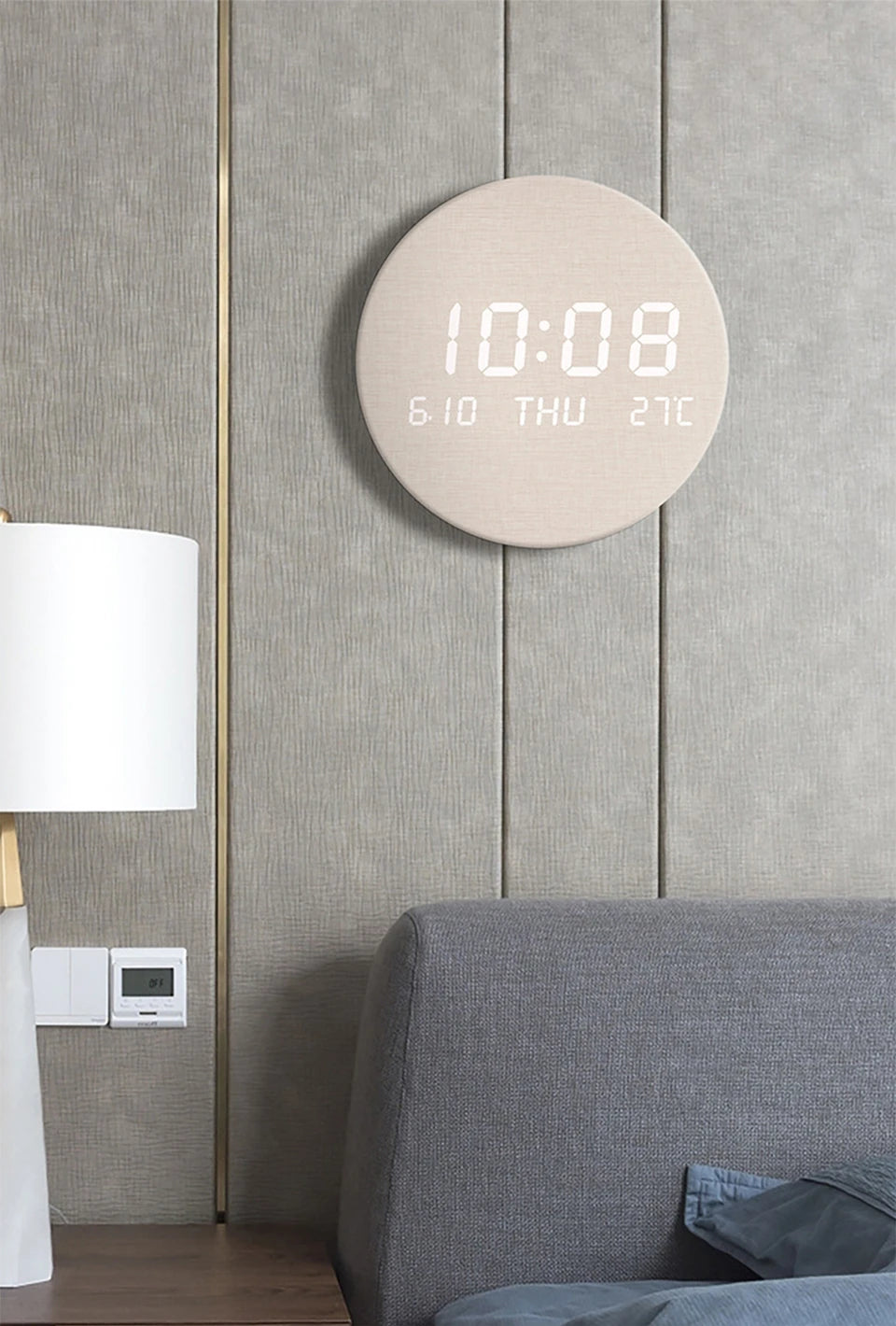 LED Digital Wall Clock with Date and Temperature