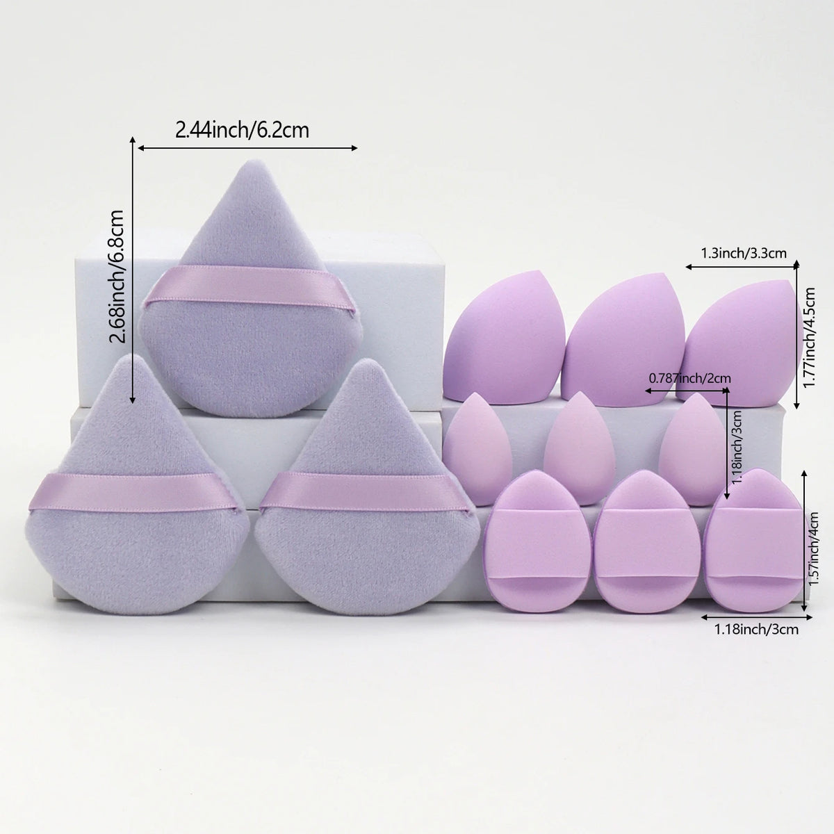 12-Piece Makeup Sponge and Powder Puff Set