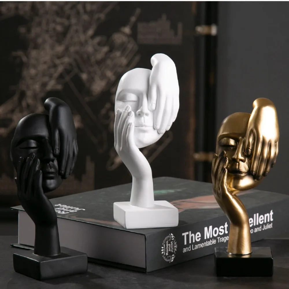 Abstract Thinker Resin Statue, Modern Figure Sculpture Shelf Decor