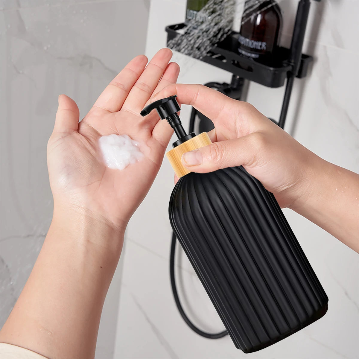Bathroom Countertop Organizer with Soap Dispenser