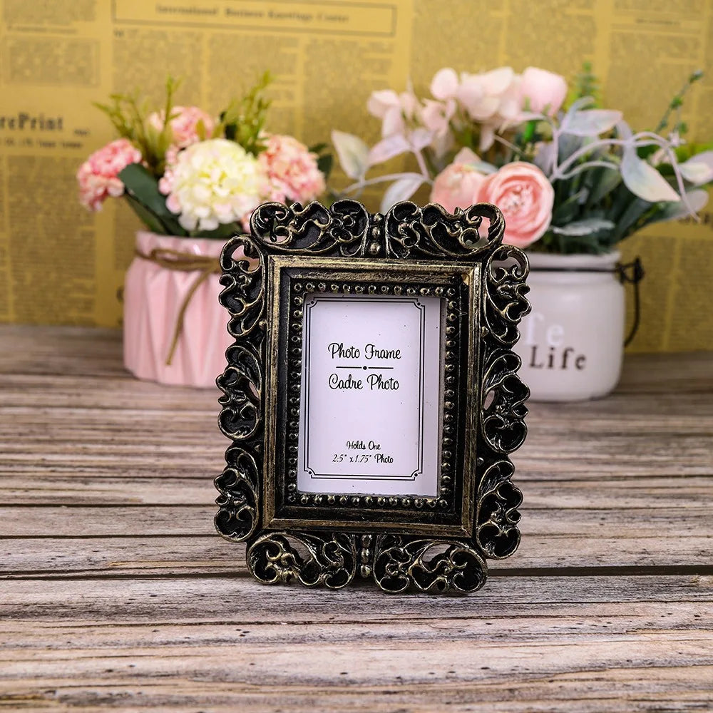 Baroque Square Photo Frame, Vintage Resin Ornate Picture Frame