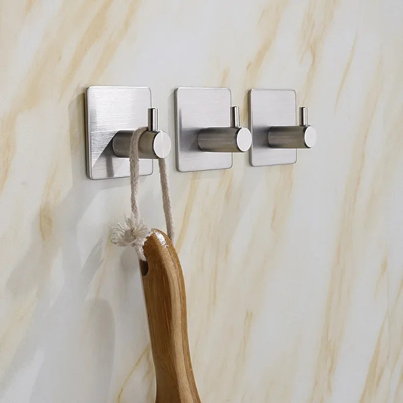 Adhesive Wall Hook, 304 Stainless Steel No Drill Towel Hook