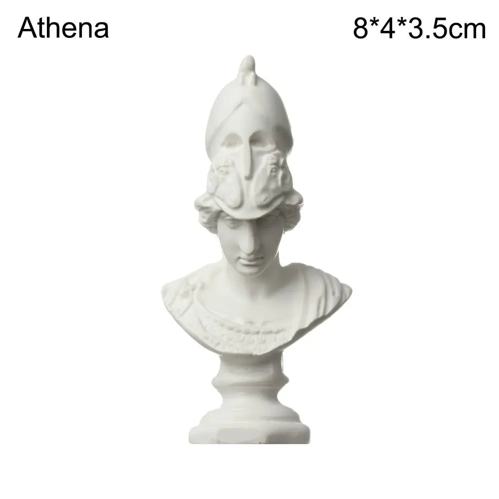 Mini Greek Bust Statue, Plaster Style Resin Figurine