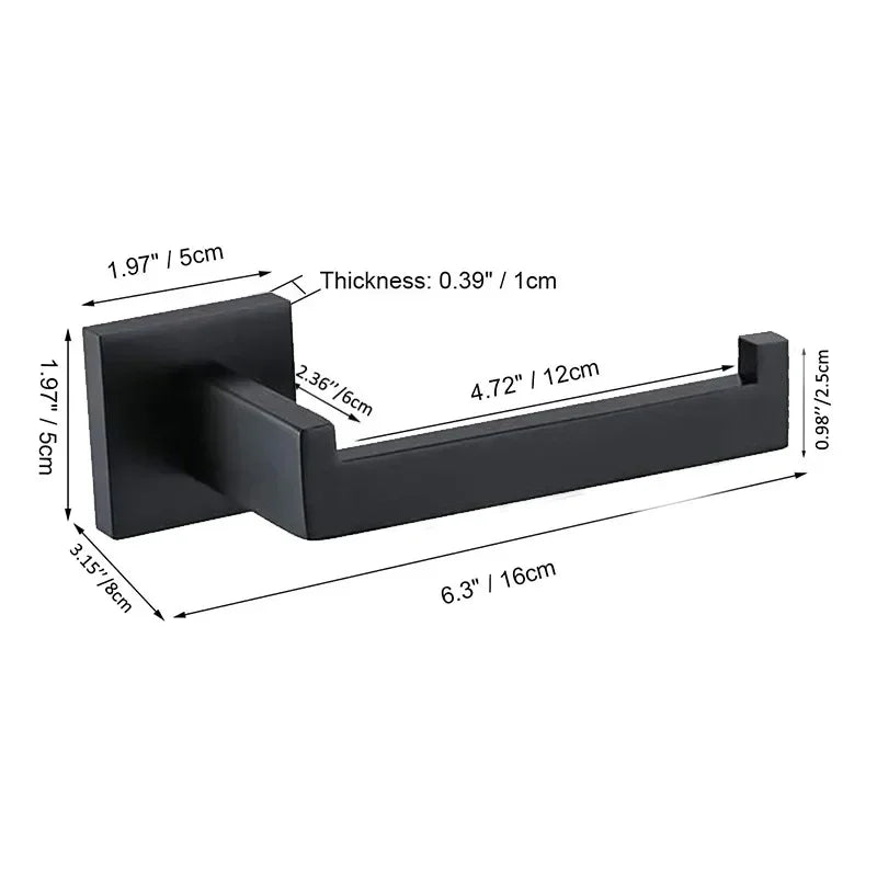 Matte Black Stainless Steel Toilet Paper Holder