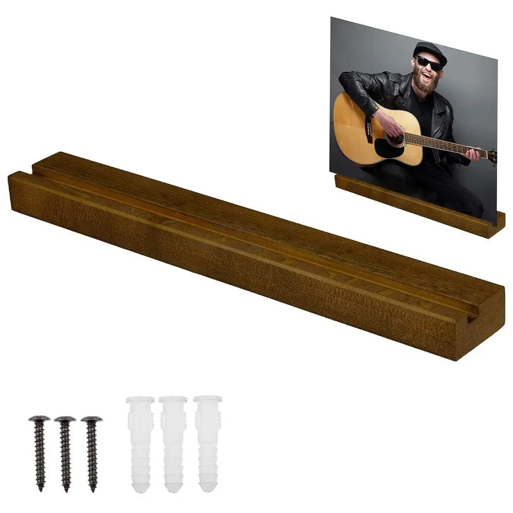 Vinyl Record Wall Holder, Solid Wood Now Playing Display Shelf
