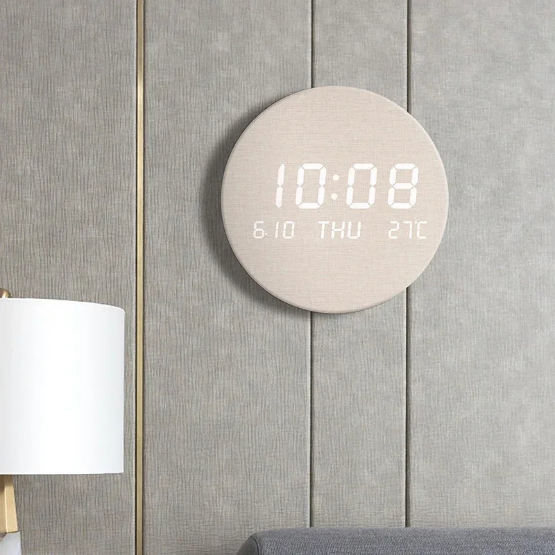 LED Digital Wall Clock with Date and Temperature