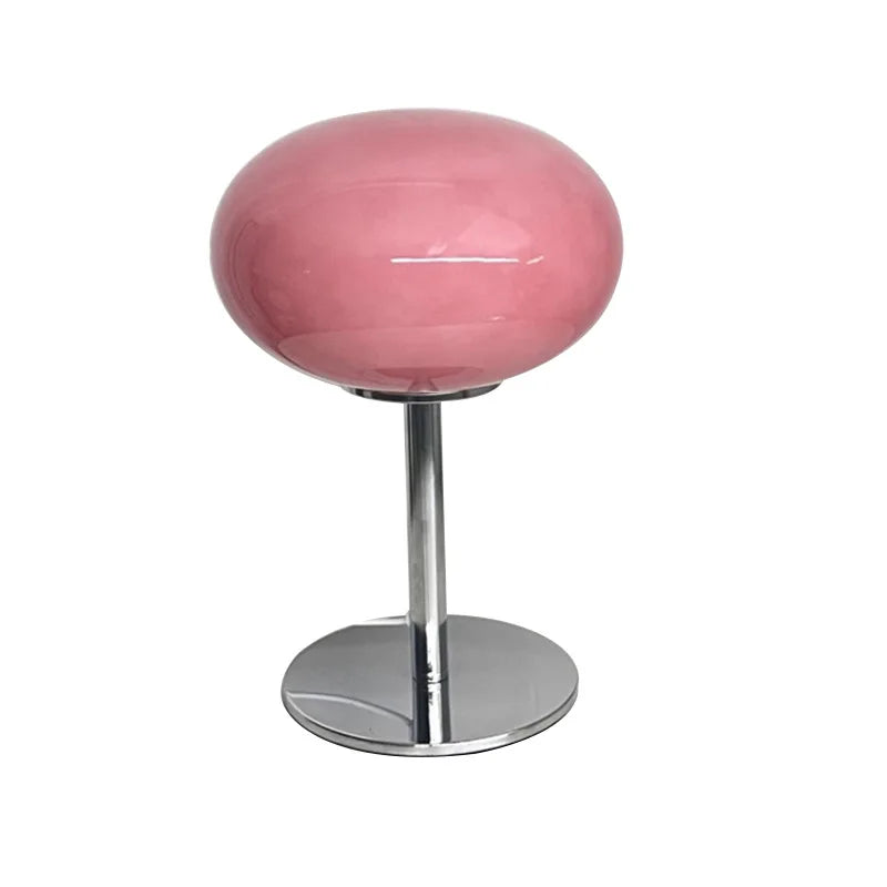 Macaron Glass Table Lamp, Pastel USB Bedside Lamp for Bedroom