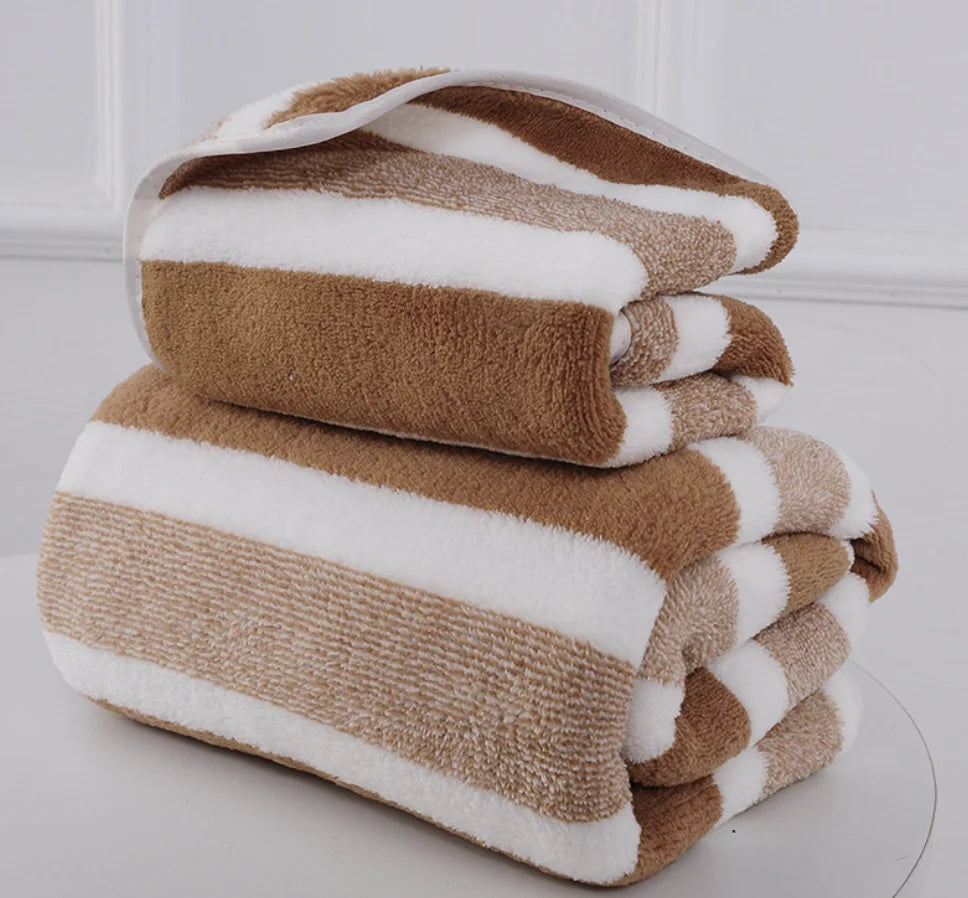 Thick Bath Towel, Soft Cotton Blend Terry, Quick Drying