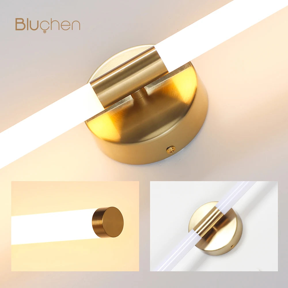 Gold LED Double Shade Wall Sconce, Up and Down Picture Light