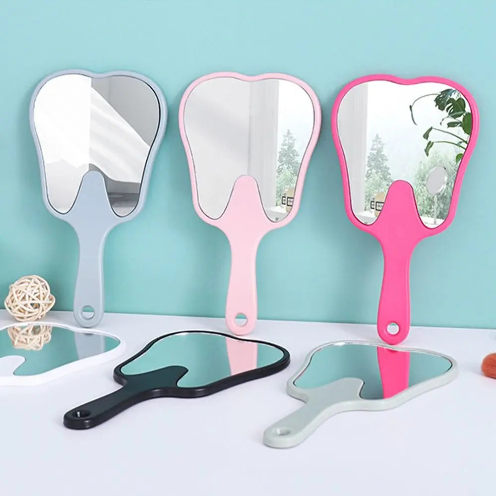 Tooth Shaped Handheld Mirror, Cute Novelty Makeup Mirror
