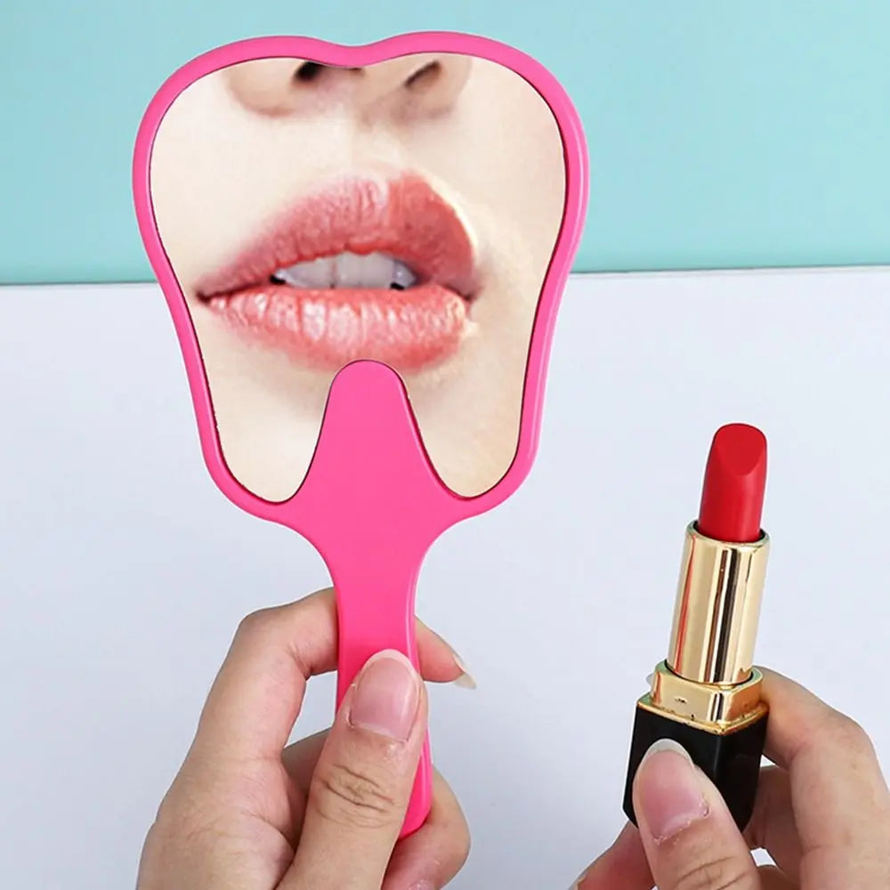 Tooth Shaped Handheld Mirror, Cute Novelty Makeup Mirror