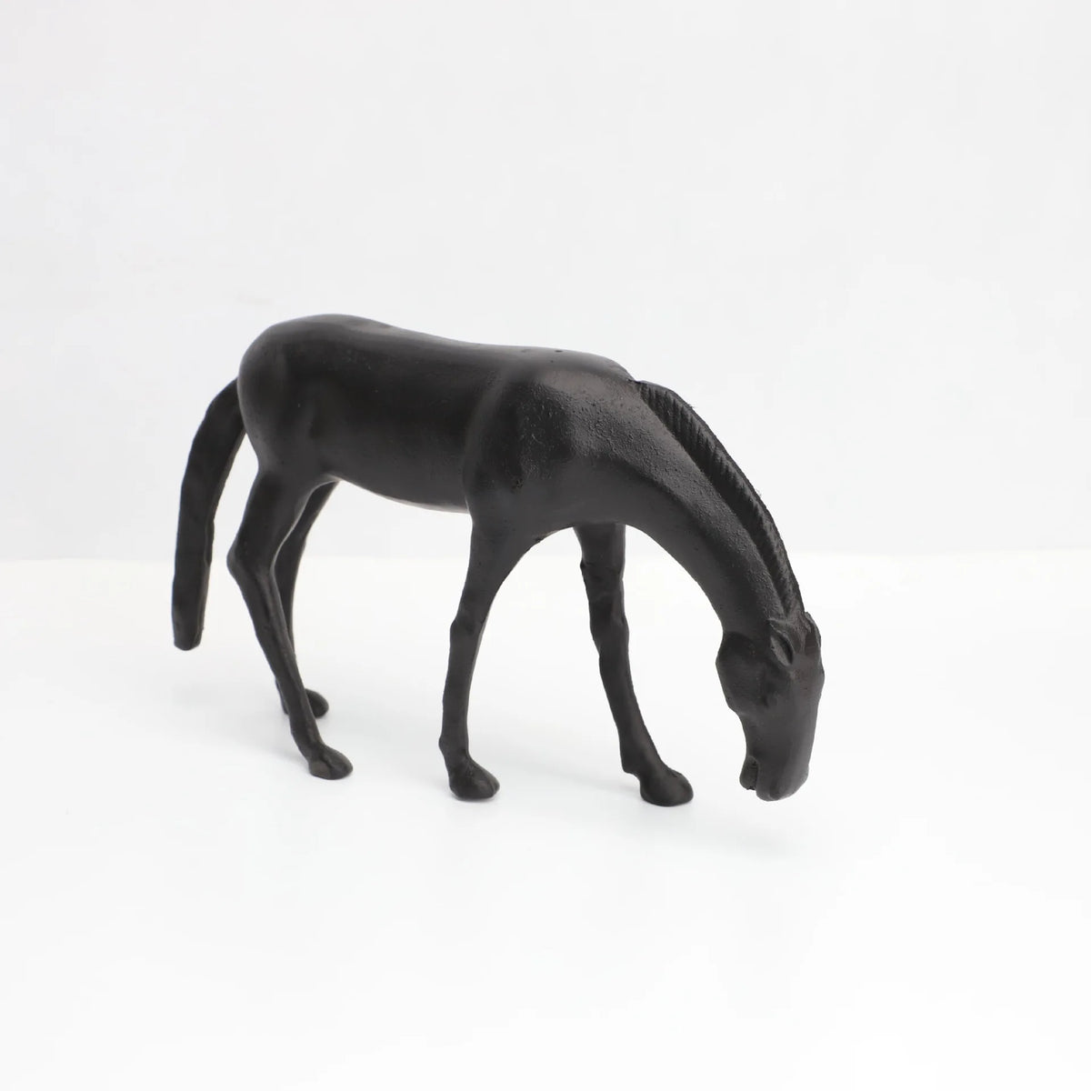 Black Cast Iron Abstract Horse and Deer Statue