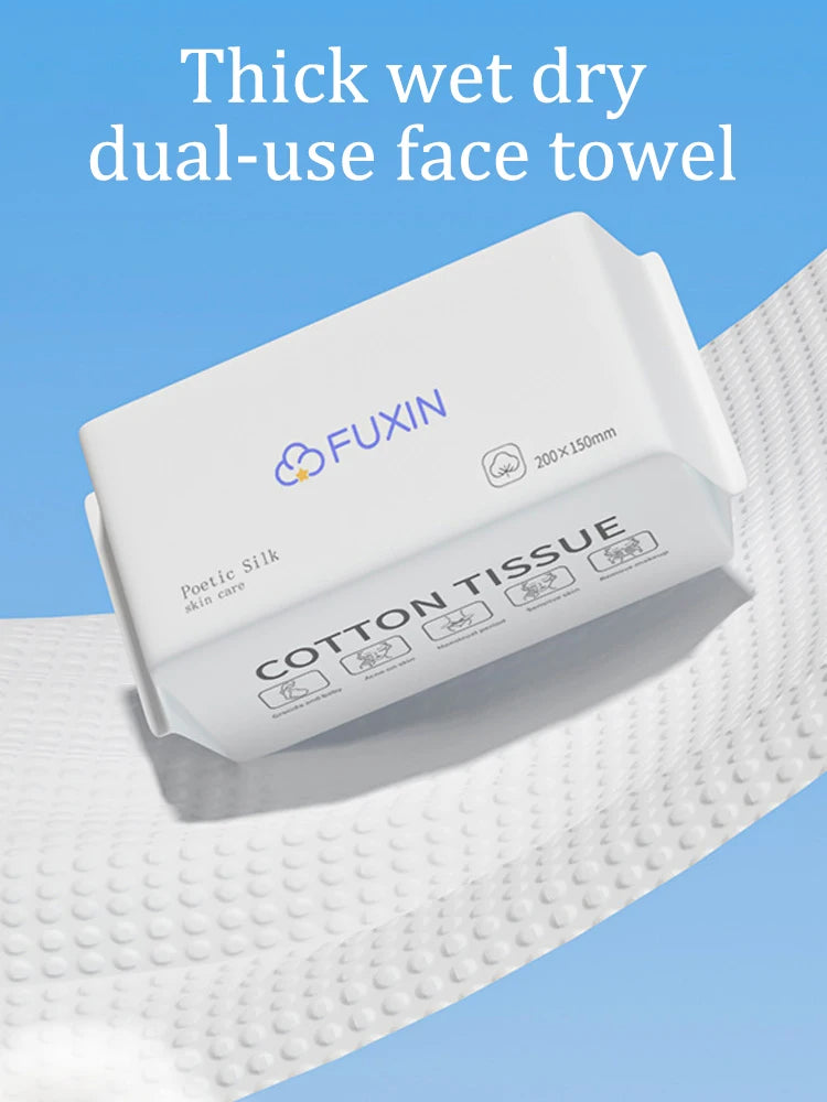 Disposable Cotton Face Towels, 30 to 100 Pack