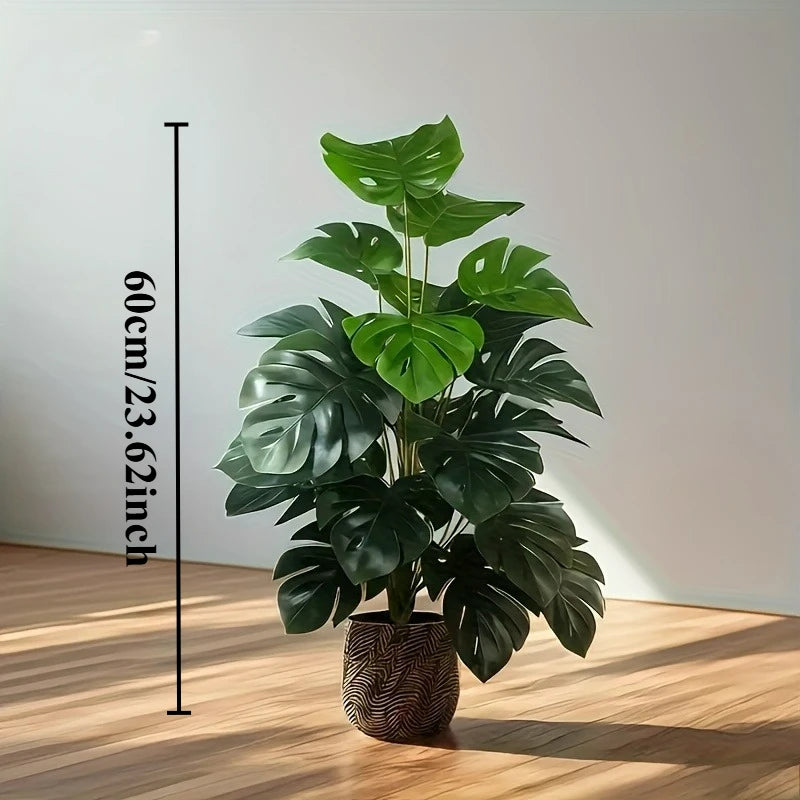 Artificial Monstera Plant, Faux Palm Tree with 12 or 18 Leaves