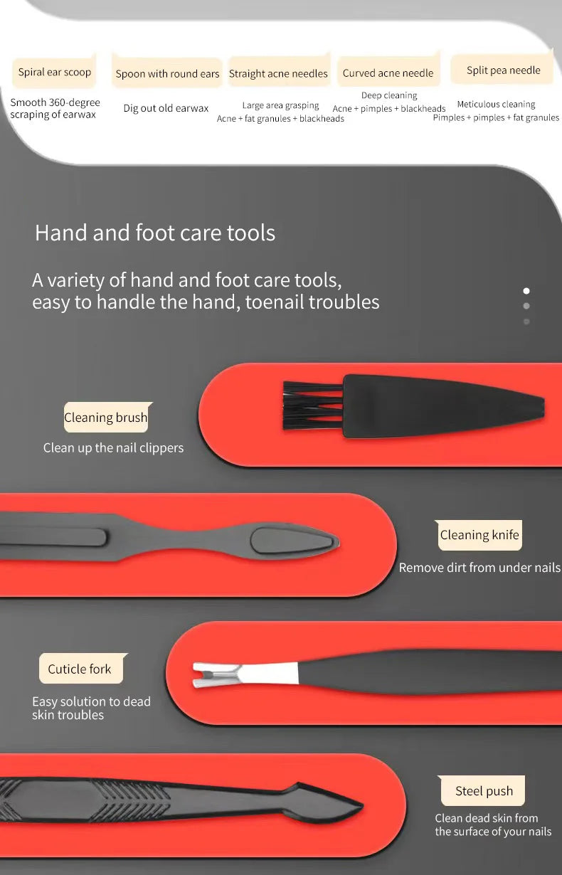 Black and Red Manicure and Pedicure Set