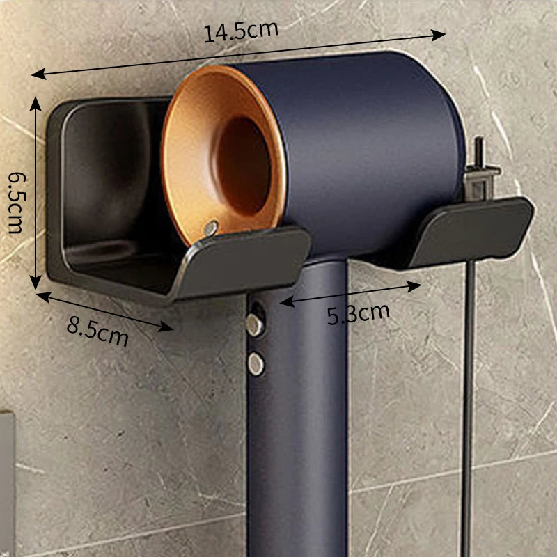 Hair Dryer Holder, Wall Mounted Bathroom Styling Tool Rack