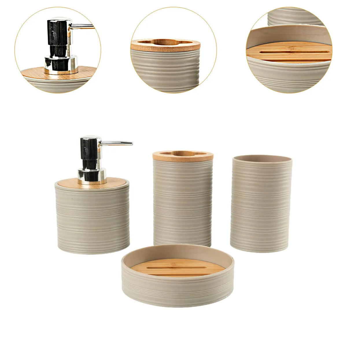 Bathroom Accessories Set, 4 or 5 Piece Countertop Vanity Set