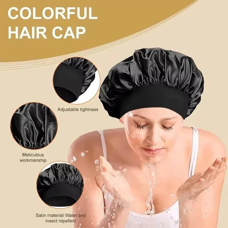 Satin Hair Bonnet for Long Hair, Large Silky Sleep Cap