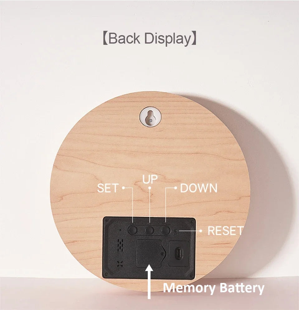 LED Digital Wall Clock with Date and Temperature