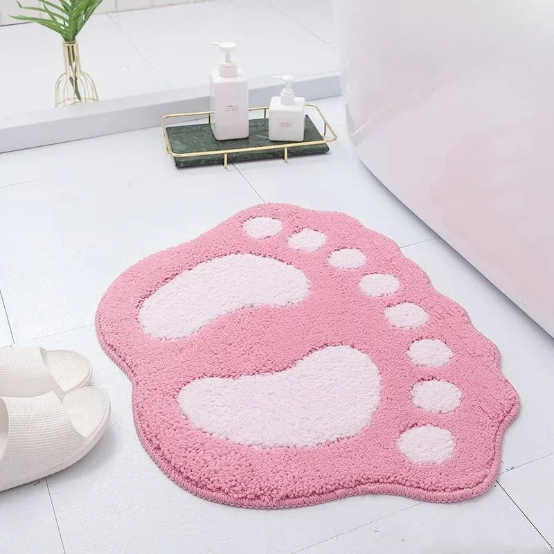 Big Feet Bath Mat, Non-Slip Microfiber Bathroom Rug, 40 x 60 cm