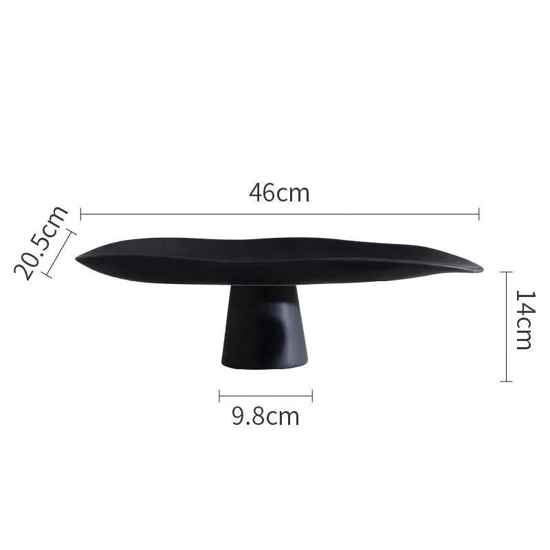 Pedestal Fruit Tray, Modern Resin Footed Dish, White or Black